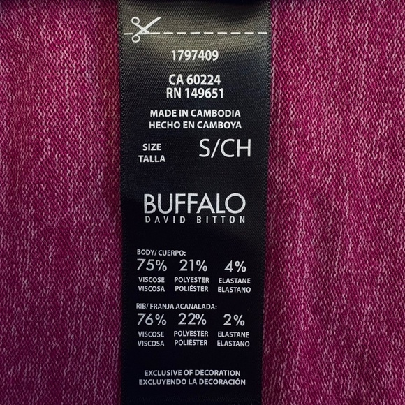 Buffalo David Button Ladies’ Super Soft Cozy V-Neck Long Sleeve, Pink Small NWT - Picture 12 of 13
